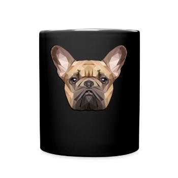 French Bulldog, Polygon, Dog, Frenchy - Full Colour Mug - black - Front