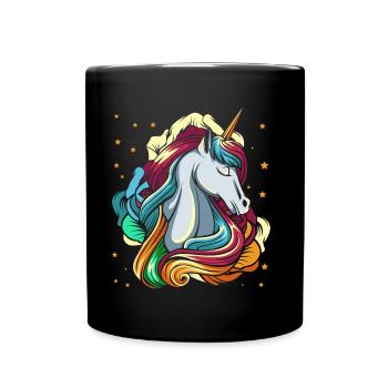 Einhorn - Tasse einfarbig - Schwarz - Vorne