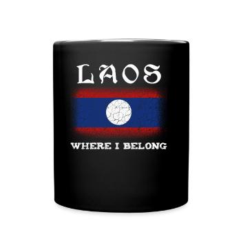 Laos - Tasse einfarbig - Schwarz - Vorne