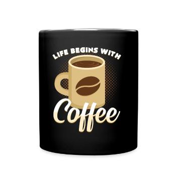 Kaffee - Tasse einfarbig - Schwarz - Vorne