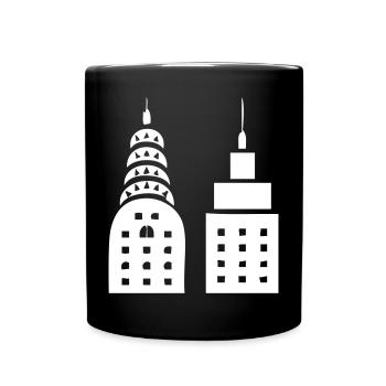 Wolkenkratzer Hochhaus Hochhäuser - Tasse einfarbig - Schwarz - Vorne