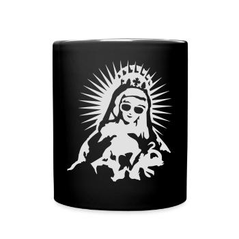 Vierge Marie avec une paire de lunettes de soleil - Mug uni - noir - Devant