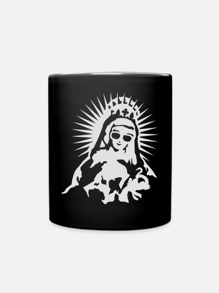 Vierge Marie avec une paire de lunettes de soleil - Mug uni - noir
