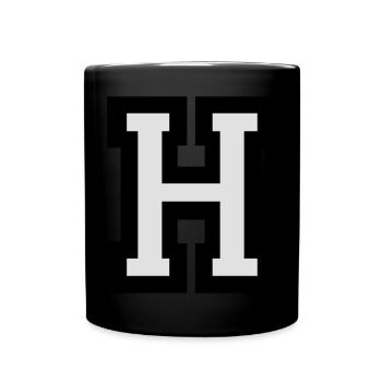 Buchstabe H - Tasse einfarbig - Schwarz - Vorne