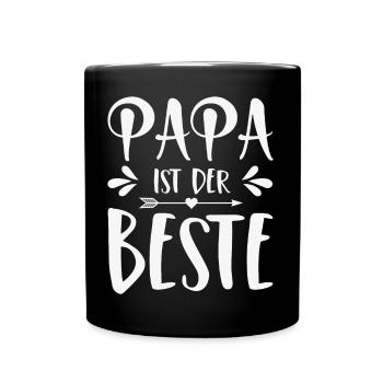 Papa ist der Beste - Tasse einfarbig - Schwarz - Vorne