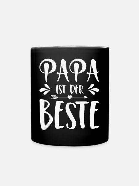 Papa ist der Beste - Tasse einfarbig - Schwarz