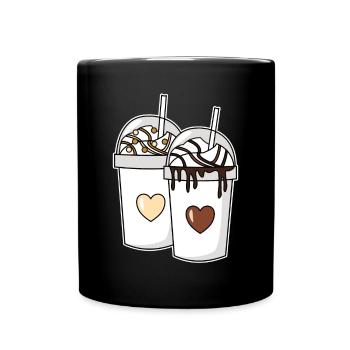 Couple milkshake vanilla chocolate - Full Colour Mug - black - Front