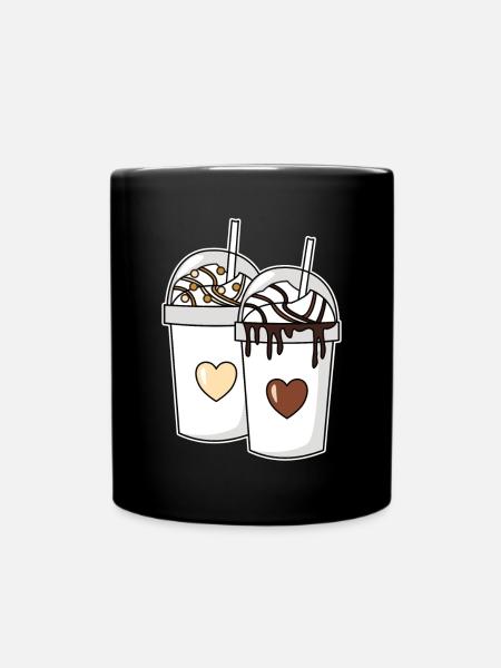 Pärchen Milchshake Vanille Schokolade - Tasse einfarbig - Schwarz