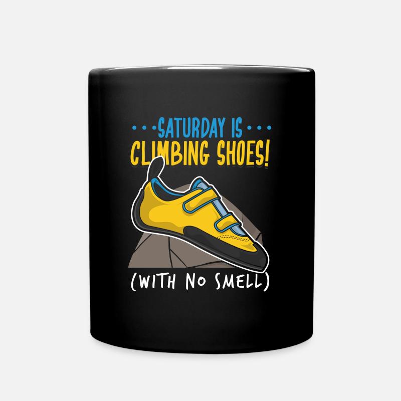 Samstag ist Klettern angesagt - Kletterschuhe - Tasse einfarbig - Schwarz