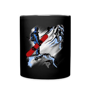 Snowboarding - Tasse einfarbig - Schwarz - Vorne