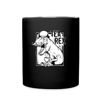 TEA REX T-Rex Hipster Swag T-Shirt Gift Beard - Full Colour Mug - black - Front