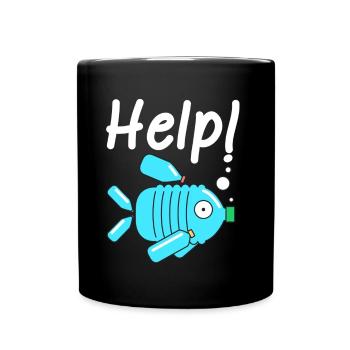 Plastique changement climatique protection de l'environnement - Mug uni - noir - Devant