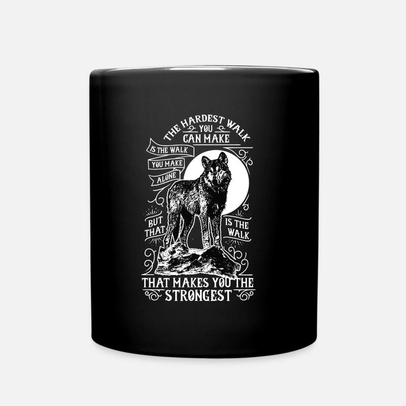 Einsamer Wolf - Tasse einfarbig - Schwarz