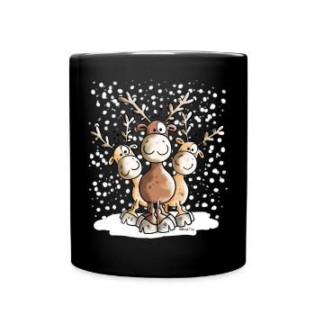 Elch Friends - Tasse einfarbig - Schwarz - Vorne