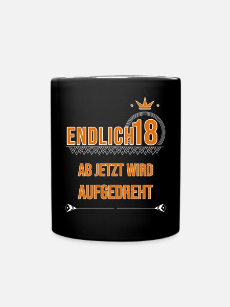 18. Geburtstag - Tasse einfarbig - Schwarz