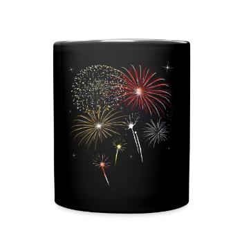 Feux d'artifice le jour de l'an - Mug uni - noir - Devant