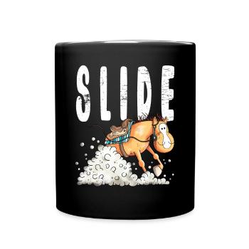 Westernpferd Slide - Tasse einfarbig - Schwarz - Vorne