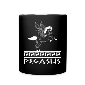 White Pegasus Horse - Full Colour Mug - black - Front