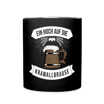 Kraftvolles Biergarten-Design mit Spruch - Tasse einfarbig - Schwarz - Vorne