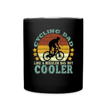 Radfahren Papa wie ein normaler Vater, aber cooler - Tasse einfarbig - Schwarz - Vorne