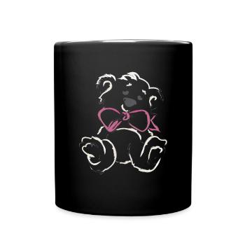 Ours en peluche fille avec arc - Mug uni - noir - Devant
