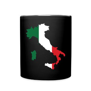 Italy Flag Map - Full Colour Mug - black - Front