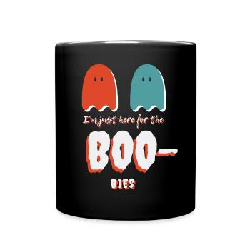 Je suis juste ici pour les fous! Halloween fantôme - Mug uni - noir - Devant
