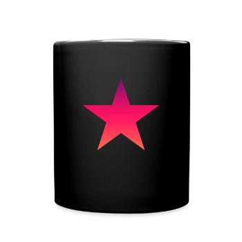 red star mask colorful star - Full Colour Mug - black - Front