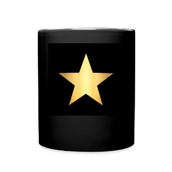 golden star gold Stern black mask schwarze Maske - Tasse einfarbig - Schwarz - Vorne