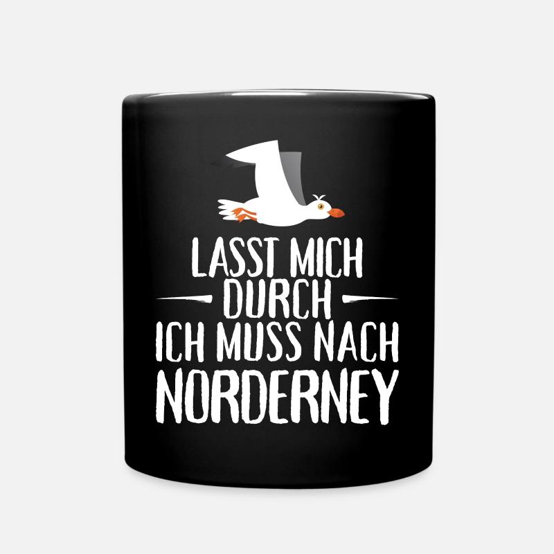 Lasst mich durch ich muss nach Norderney Möwe - Tasse einfarbig - Schwarz