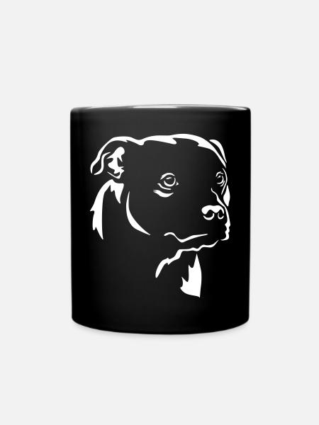 Tête de Staffordshire Bull Terrier "Black Edition" - Mug uni - noir