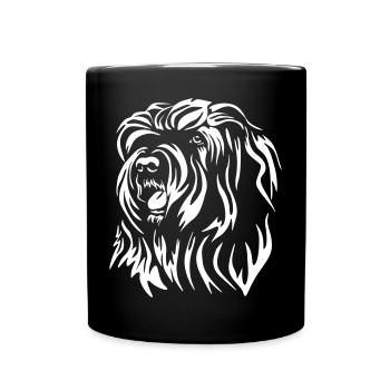 Tête de Bearded Collie « Black Edition » - Mug uni - noir - Devant