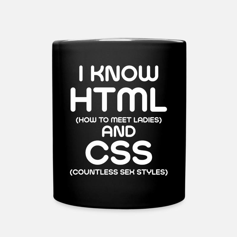 I Know HTML and CSS - Full Colour Mug - black