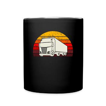 retro camion routier cadeau chauffeur - Mug uni - noir - Devant
