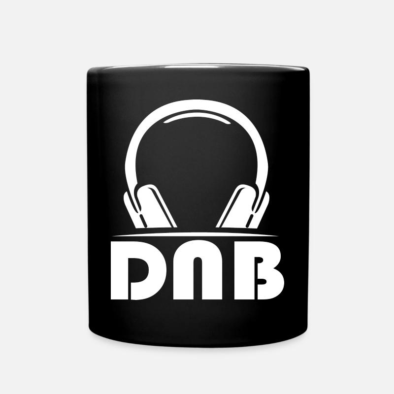 dnb drum n bass symbol music Kopfhörer Logo dnb - Tasse einfarbig - Schwarz