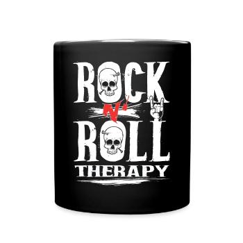 Rock n Roll therapy - Mug uni - noir - Devant
