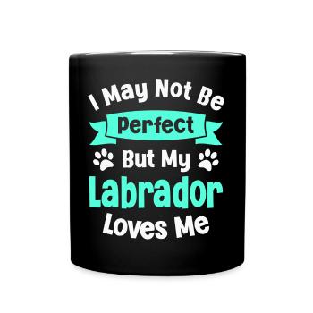 Hund Labrador Retriever - Tasse einfarbig - Schwarz - Vorne