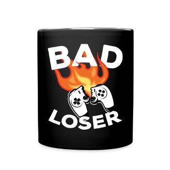 Bad loser Gamer Gamer Gamer Gaming Spiele - Tasse einfarbig - Schwarz - Vorne