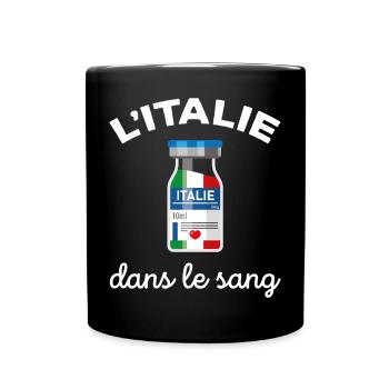 L'Italie dans le sang Cadeau Italien et Italienne - Mug uni - noir - Devant
