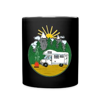 Camping Is My Life - Womo - Motorhome - Full Colour Mug - black - Front