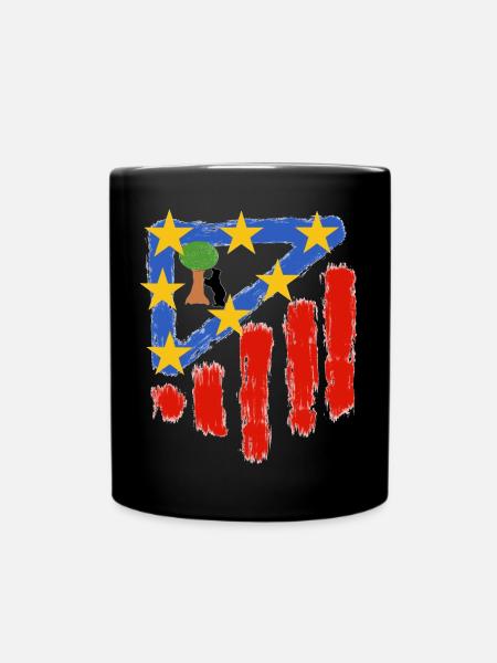 Étoiles rouges et blanches - Mug uni - noir