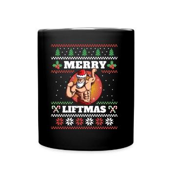 Lifting Christmas Motif - Full Colour Mug - black - Front
