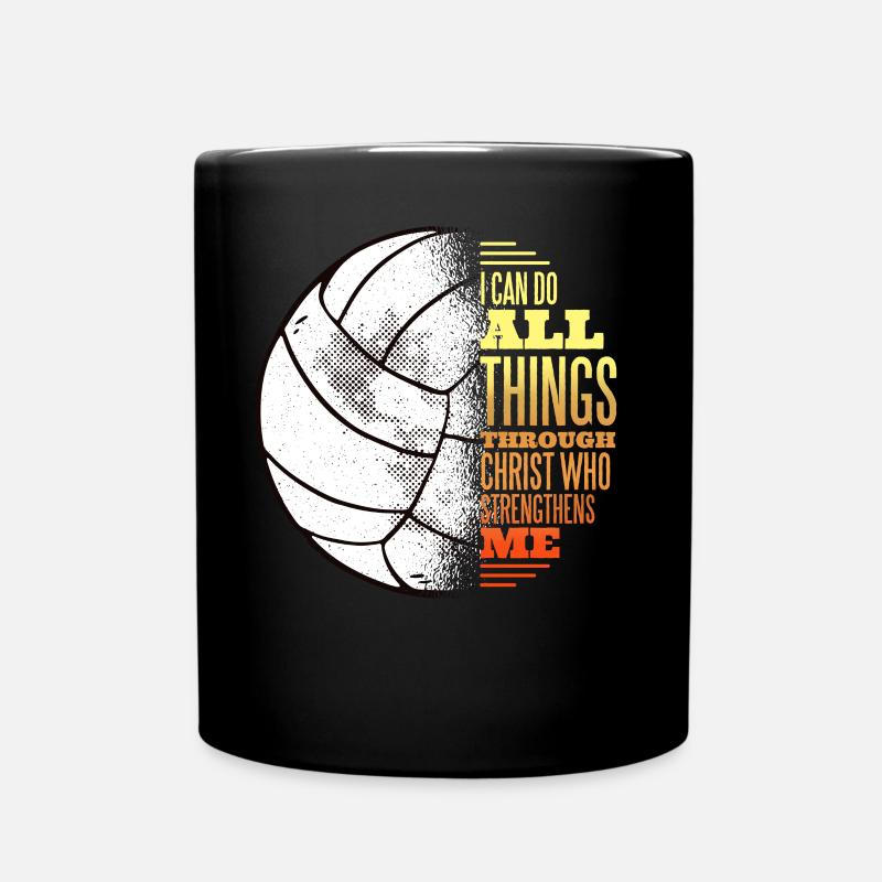 Le volleyball et Jésus - Mug uni - noir