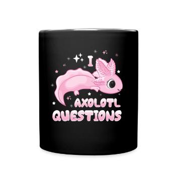 I Axolotl Questions Kids - Full Colour Mug - black - Front