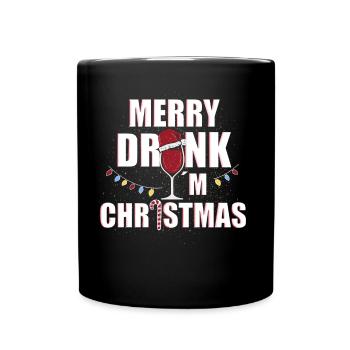 Merry Drunk I´m Christmas - Full Colour Mug - black - Front