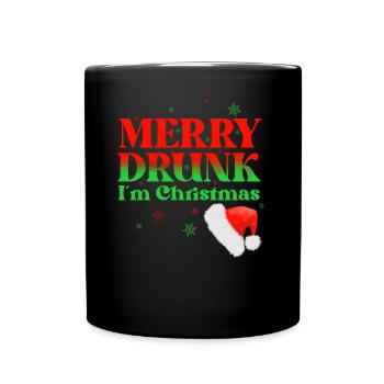 Merry Drunk I´m Christmas Funny drinking or - Full Colour Mug - black - Front