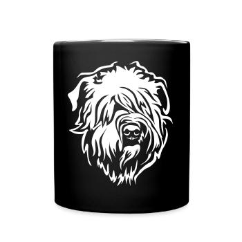Wheaten Terrier Kopf "Black Edition" - Tasse einfarbig - Schwarz - Vorne