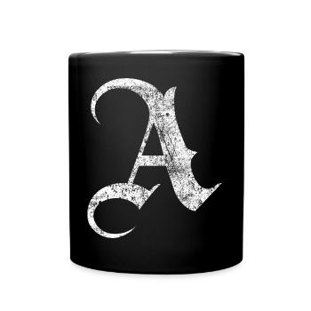 Tshirt alphabet initial A - Full Colour Mug - black - Front
