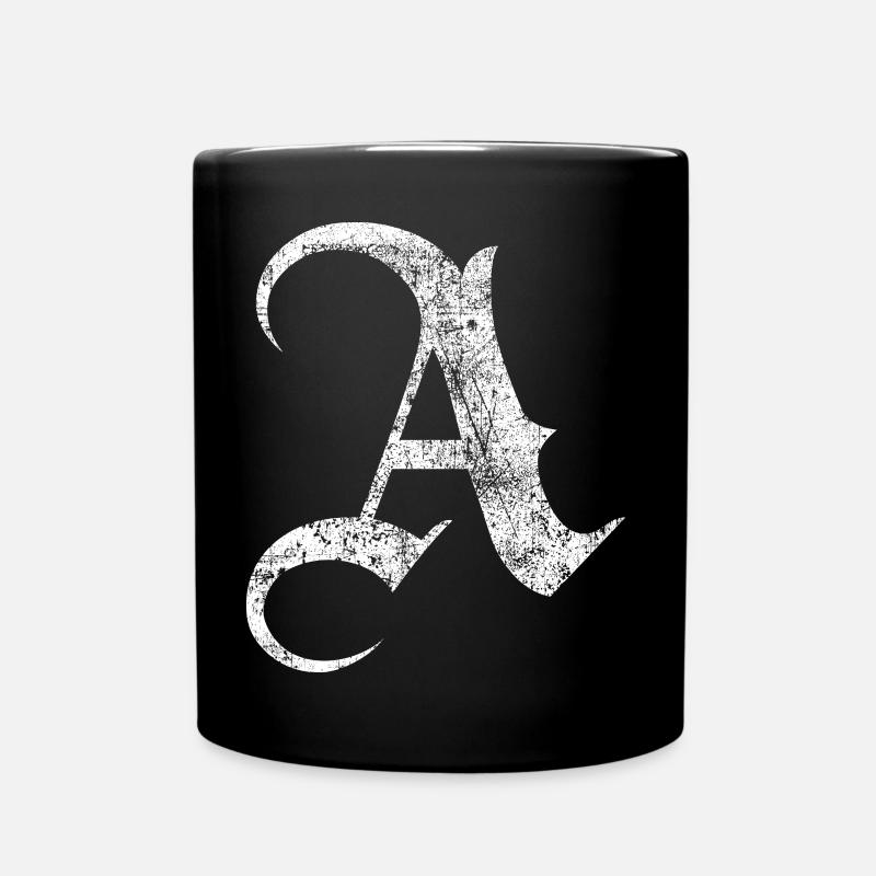 T-Shirt-Alphabet Initiale A - Tasse einfarbig - Schwarz