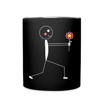 Blume, verliebt - Tasse einfarbig - Schwarz - Vorne
